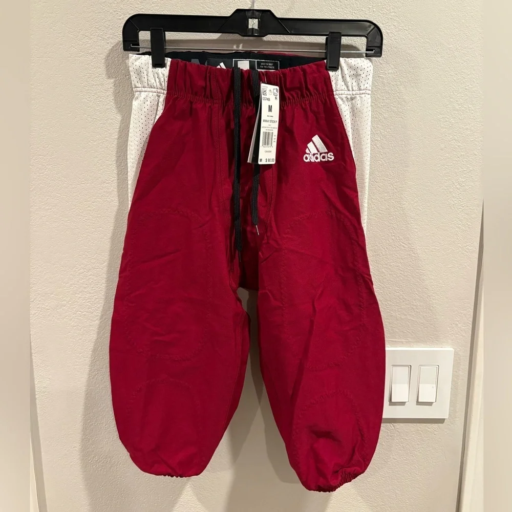 Adidas Woven Football Pants Burgundy/White GG7406 Men’s Size Medium NWT $90